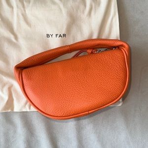 By Far - Baby Cush Papaya Flat Grain Leather Bag